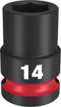 Milwaukee SHOCKWAVE Impact Duty 49-66-6246 Shallow Impact Socket, 14 mm Socket, 1/2 in Drive, Square Drive, 6-Point