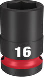 Milwaukee SHOCKWAVE Impact Duty 49-66-6248 Shallow Impact Socket, 16 mm Socket, 1/2 in Drive, Square Drive, 6-Point