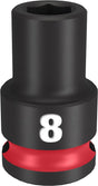 Milwaukee SHOCKWAVE Impact Duty 49-66-6132 Shallow Impact Socket, 8 mm Socket, 3/8 in Drive, Square Drive, 6-Point