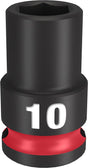 Milwaukee SHOCKWAVE Impact Duty 49-66-6134 Shallow Impact Socket, 10 mm Socket, 3/8 in Drive, Square Drive, 6-Point