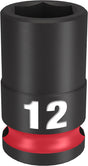 Milwaukee SHOCKWAVE Impact Duty 49-66-6136 Shallow Impact Socket, 12 mm Socket, 3/8 in Drive, Square Drive, 6-Point
