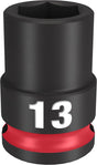 Milwaukee SHOCKWAVE Impact Duty 49-66-6137 Shallow Impact Socket, 13 mm Socket, 3/8 in Drive, Square Drive, 6-Point