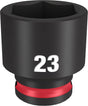 Milwaukee SHOCKWAVE Impact Duty 49-66-6146 Shallow Impact Socket, 23 mm Socket, 3/8 in Drive, Square Drive, 6-Point