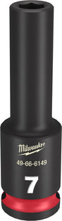 Milwaukee SHOCKWAVE Impact Duty 49-66-6149 Deep Impact Socket, 7 mm Socket, 3/8 in Drive, Square Drive, 6-Point