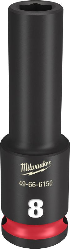 Milwaukee SHOCKWAVE Impact Duty 49-66-6150 Deep Impact Socket, 8 mm Socket, 3/8 in Drive, Square Drive, 6-Point