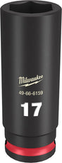 Milwaukee SHOCKWAVE Impact Duty 49-66-6159 Deep Impact Socket, 17 mm Socket, 3/8 in Drive, Square Drive, 6-Point