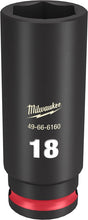 Milwaukee SHOCKWAVE Impact Duty 49-66-6160 Deep Impact Socket, 18 mm Socket, 3/8 in Drive, Square Drive, 6-Point