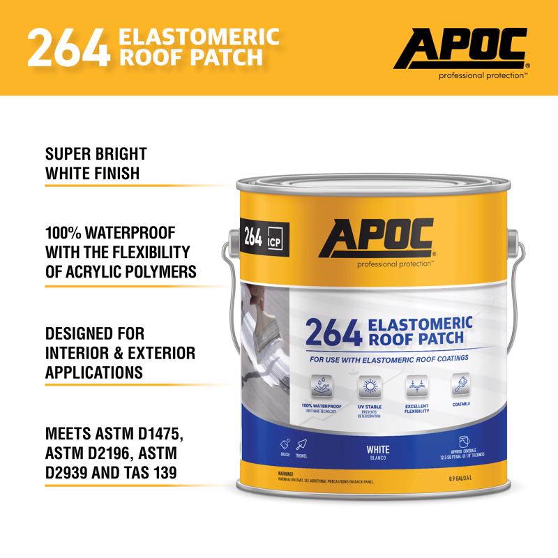 APOC Gloss White Elastomeric Roof Sealant 1 gal, Pack of 4