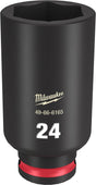 Milwaukee SHOCKWAVE Impact Duty 49-66-6165 Deep Impact Socket, 24 mm Socket, 3/8 in Drive, Square Drive, 6-Point