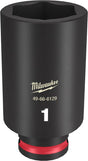 Milwaukee SHOCKWAVE Impact Duty 49-66-6129 Deep Impact Socket, 1 in Socket, 3/8 in Drive, Square Drive, 6-Point