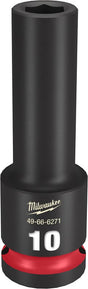 Milwaukee SHOCKWAVE Impact Duty 49-66-6271 Deep Impact Socket, 10 mm Socket, 1/2 in Drive, Square Drive, 6-Point