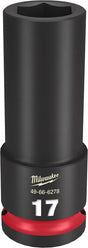 Milwaukee SHOCKWAVE Impact Duty 49-66-6278 Deep Impact Socket, 17 mm Socket, 1/2 in Drive, Square Drive, 6-Point