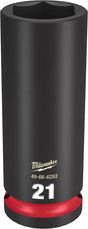 Milwaukee SHOCKWAVE Impact Duty 49-66-6282 Deep Impact Socket, 21 mm Socket, 1/2 in Drive, Square Drive, 6-Point