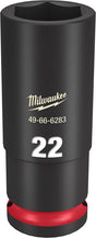 Milwaukee SHOCKWAVE Impact Duty 49-66-6283 Deep Impact Socket, 22 mm Socket, 1/2 in Drive, Square Drive, 6-Point