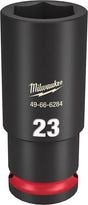 Milwaukee SHOCKWAVE Impact Duty 49-66-6284 Deep Impact Socket, 23 mm Socket, 1/2 in Drive, Square Drive, 6-Point