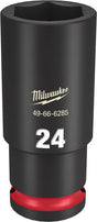 Milwaukee SHOCKWAVE Impact Duty 49-66-6285 Deep Impact Socket, 24 mm Socket, 1/2 in Drive, Square Drive, 6-Point