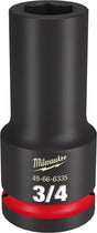 Milwaukee SHOCKWAVE Impact Duty 49-66-6335 Deep Impact Socket, 3/4 in Socket, 3/4 in Drive, Square Drive, 6-Point