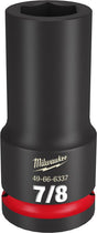 Milwaukee SHOCKWAVE Impact Duty 49-66-6337 Deep Impact Socket, 7/8 in Socket, 3/4 in Drive, Square Drive, 6-Point