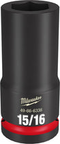 Milwaukee SHOCKWAVE Impact Duty 49-66-6338 Deep Impact Socket, 15/16 in Socket, 3/4 in Drive, Square Drive, 6-Point