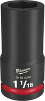 Milwaukee SHOCKWAVE Impact Duty 49-66-6340 Deep Impact Socket, 1-1/16 in Socket, 3/4 in Drive, Square Drive, 6-Point