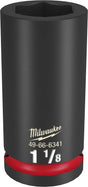 Milwaukee SHOCKWAVE Impact Duty 49-66-6341 Deep Impact Socket, 1-1/8 in Socket, 3/4 in Drive, Square Drive, 6-Point