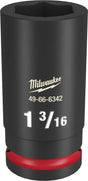 Milwaukee SHOCKWAVE Impact Duty 49-66-6342 Deep Impact Socket, 1-3/16 in Socket, 3/4 in Drive, Square Drive, 6-Point