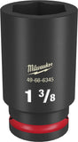 Milwaukee SHOCKWAVE Impact Duty 49-66-6345 Deep Impact Socket, 1-3/8 in Socket, 3/4 in Drive, Square Drive, 6-Point