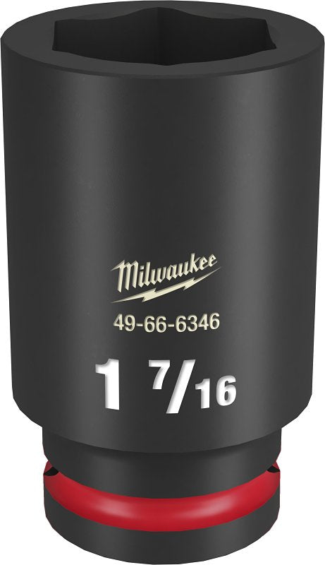 Milwaukee SHOCKWAVE Impact Duty 49-66-6346 Deep Impact Socket, 1-7/16 in Socket, 3/4 in Drive, Square Drive, 6-Point