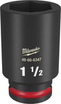 Milwaukee SHOCKWAVE Impact Duty 49-66-6347 Deep Impact Socket, 1-1/2 in Socket, 3/4 in Drive, Square Drive, 6-Point