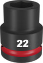 Milwaukee SHOCKWAVE Impact Duty 49-66-6360 Shallow Impact Socket, 22 mm Socket, 3/4 in Drive, Square Drive, 6-Point