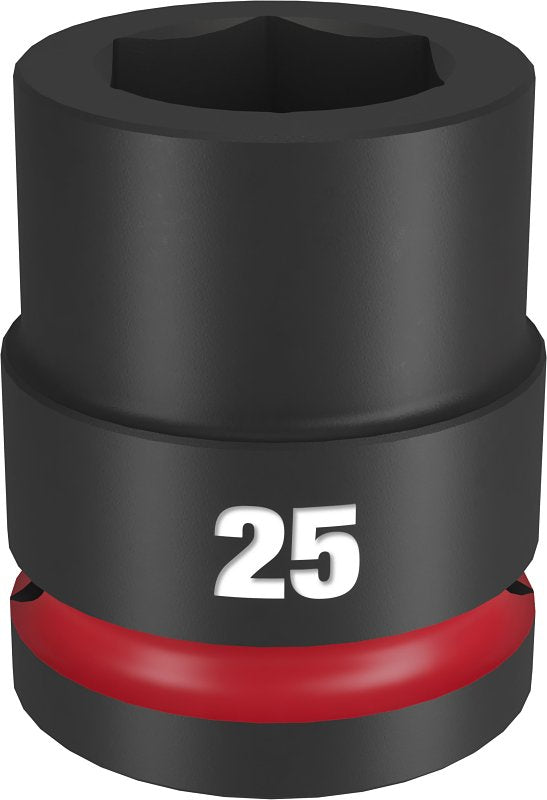 Milwaukee SHOCKWAVE Impact Duty 49-66-6363 Shallow Impact Socket, 25 mm Socket, 3/4 in Drive, Square Drive, 6-Point