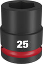 Milwaukee SHOCKWAVE Impact Duty 49-66-6363 Shallow Impact Socket, 25 mm Socket, 3/4 in Drive, Square Drive, 6-Point