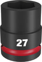 Milwaukee SHOCKWAVE Impact Duty 49-66-6365 Shallow Impact Socket, 27 mm Socket, 3/4 in Drive, Square Drive, 6-Point