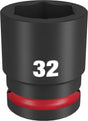 Milwaukee SHOCKWAVE Impact Duty 49-66-6370 Shallow Impact Socket, 32 mm Socket, 3/4 in Drive, Square Drive, 6-Point