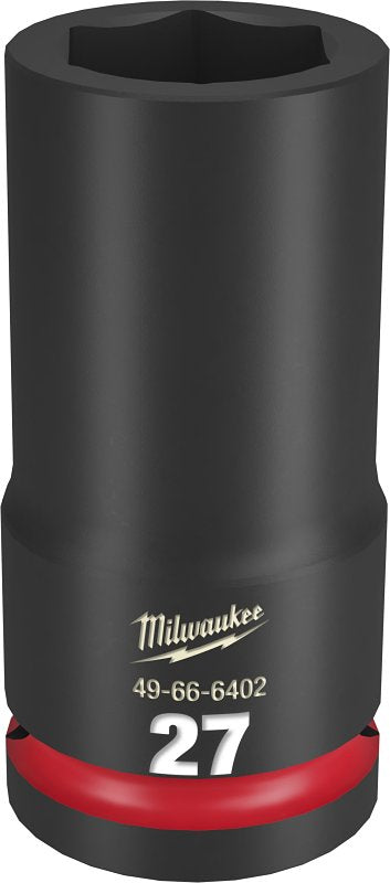 Milwaukee SHOCKWAVE Impact Duty 49-66-6402 Deep Impact Socket, 27 mm Socket, 3/4 in Drive, Square Drive, 6-Point