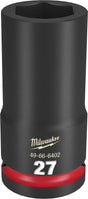 Milwaukee SHOCKWAVE Impact Duty 49-66-6402 Deep Impact Socket, 27 mm Socket, 3/4 in Drive, Square Drive, 6-Point