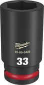 Milwaukee SHOCKWAVE Impact Duty 49-66-6408 Deep Impact Socket, 33 mm Socket, 3/4 in Drive, Square Drive, 6-Point