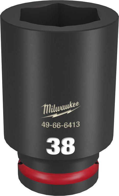 Milwaukee SHOCKWAVE Impact Duty 49-66-6413 Deep Impact Socket, 38 mm Socket, 3/4 in Drive, Square Drive, 6-Point