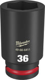 Milwaukee SHOCKWAVE Impact Duty 49-66-6411 Deep Impact Socket, 36 mm Socket, 3/4 in Drive, Square Drive, 6-Point