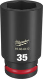 Milwaukee SHOCKWAVE Impact Duty 49-66-6410 Deep Impact Socket, 35 mm Socket, 3/4 in Drive, Square Drive, 6-Point