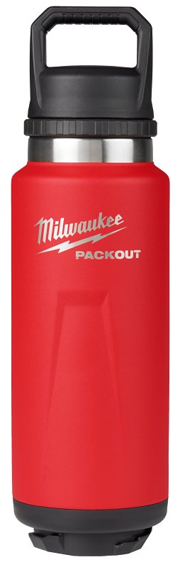 Milwaukee Packout 48-22-8397R Insulated Water Bottle, 36 oz, Metal, Red