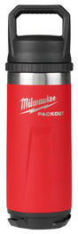 Milwaukee PACKOUT Series 48-22-8382R Insulated Bottle, 18 oz, Stainless Steel, Red