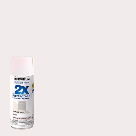 Rust-Oleum Painter's Touch 2X Ultra Cover Satin Heirloom White Paint+Primer Spray Paint 12 oz, Pack of 6
