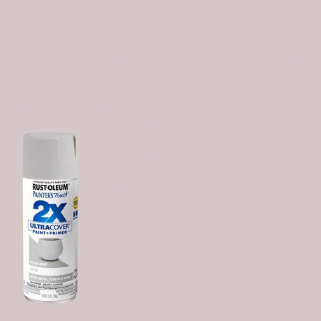 Rust-Oleum Painter's Touch 2X Ultra Cover Satin Stone Gray Paint+Primer Spray Paint 12 oz, Pack of 6