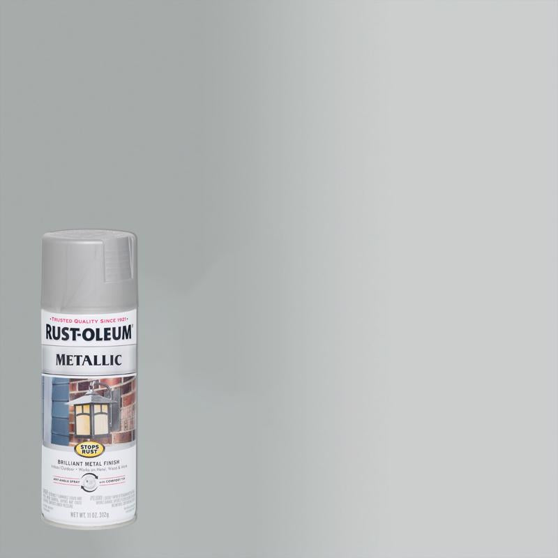 Rust-Oleum Stops Rust Metallic Matte Nickel Metallic Spray Paint 11 oz, Pack of 6