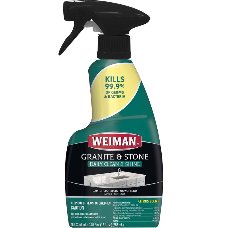 Weiman Citrus Scent Granite Cleaner and Polish 12 oz Liquid, Pack of 6