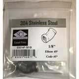 Smith-Cooper 1/8 in. FPT X 1/8 in. D FPT Stainless Steel 45 Degree Elbow