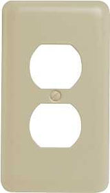 Amerelle 935DAL Receptacle Wallplate, 5 in L, 2-13/16 in W, 1 -Gang, Steel, Light Almond
