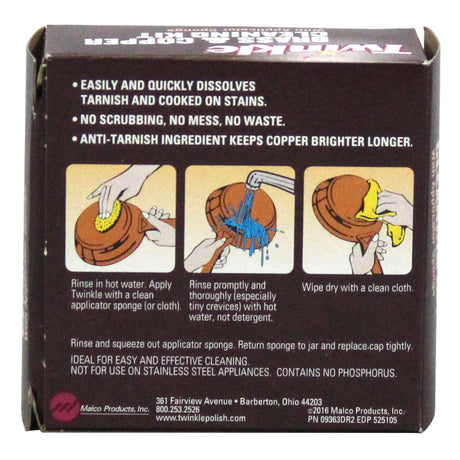 Twinkle No Scent Brass and Copper Cleaner 4.4 oz Cream, Pack of 12