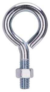 ProSource LR287 Eye Bolt, 12.5 mm Thread, Machine Thread, 1-3/8 in L Thread, 2-1/8 in Dia Eye, 630 lb Working Load, Zinc, Pack of 10